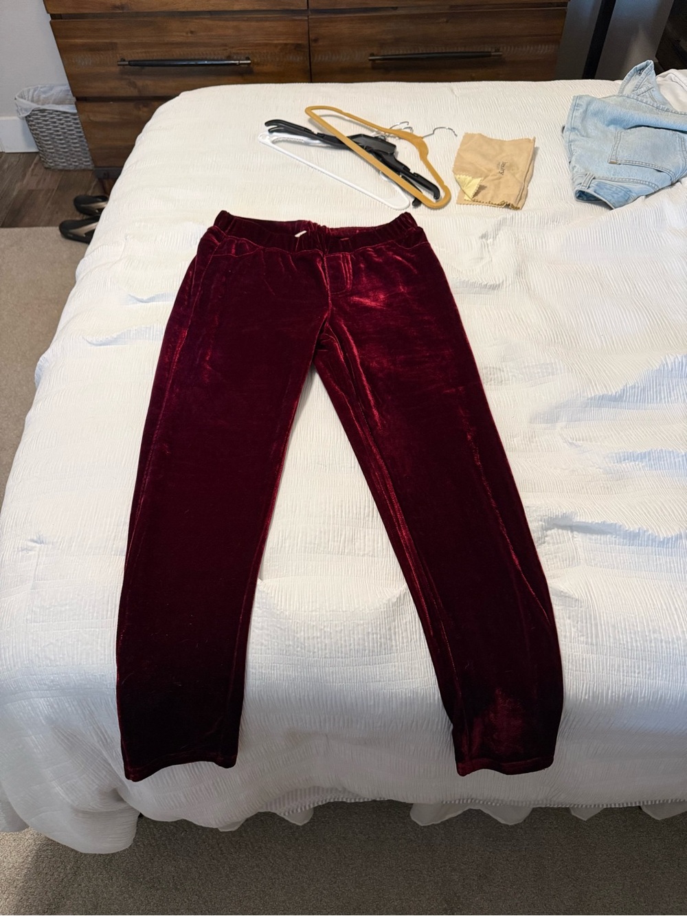 Umgee Burgundy Velvet Leggings
